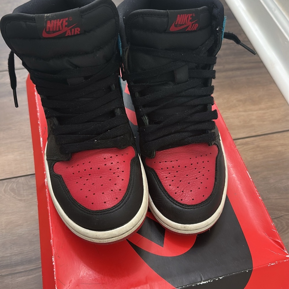 Nike Air High-Top Black and Red Sneakers